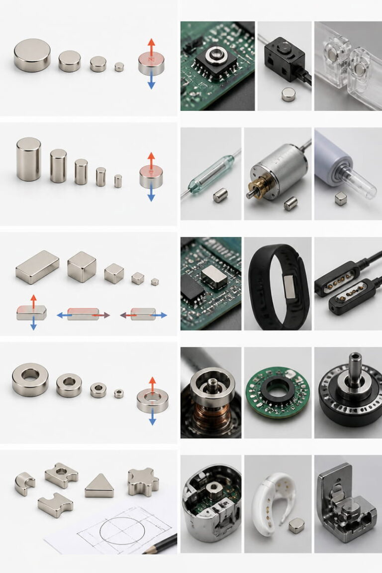 Microímãs 4 Formas disponíveis de microímãs