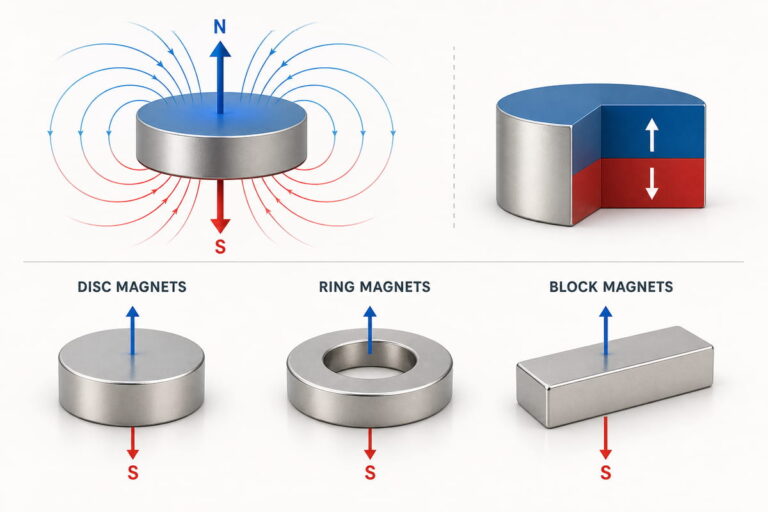 Processo de magnetização de ímanes de neodímio 4 Formas comuns de magnetização axial de ímanes de neodímio