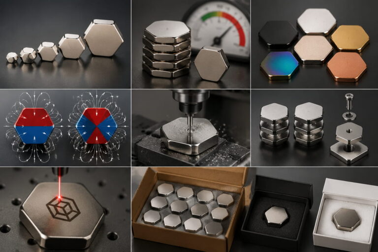 Imagem dos serviços de ímanes de neodímio hexagonais personalizados