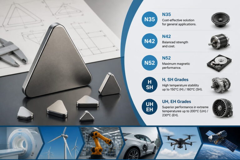 Ímã de neodímio triangular personalizado de alta qualidade