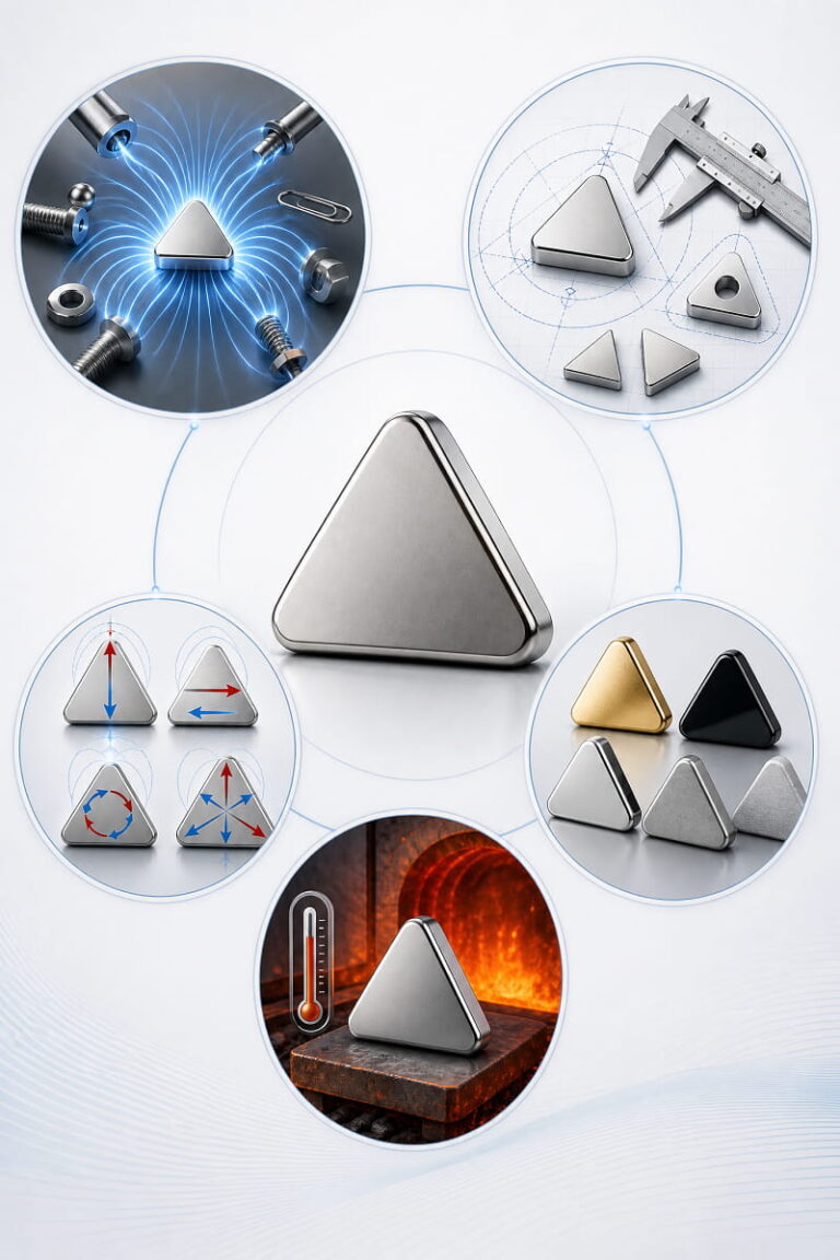 Características dos ímanes triangulares de neodímio