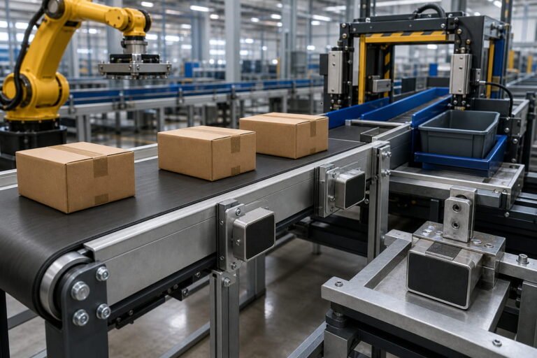 Íman para automação industrial destinado a sistemas de transporte