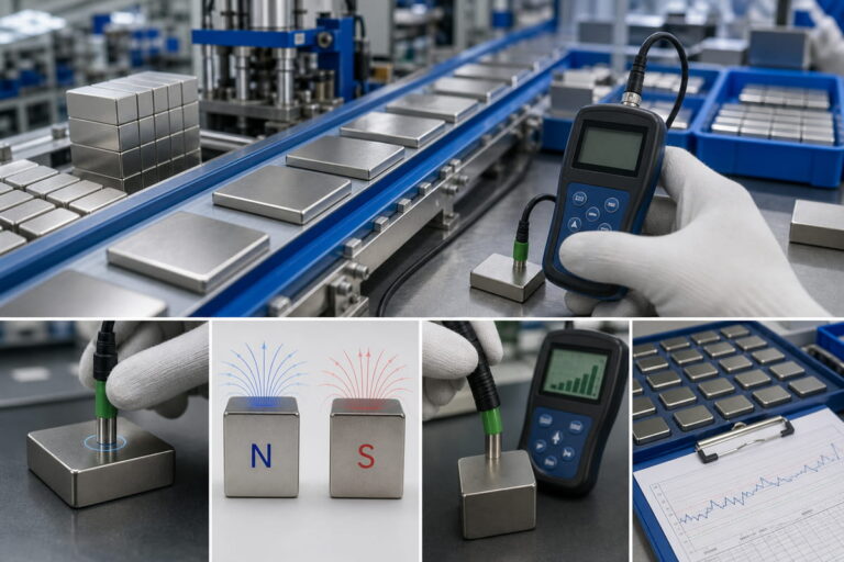 Aplicações de inspeção e ensaio com medidor de Gauss no controlo da produção de ímanes de NdFeB