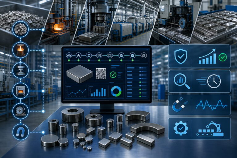 Rastreabilidade e controlo da produção na fabricação de ímanes de NdFeB