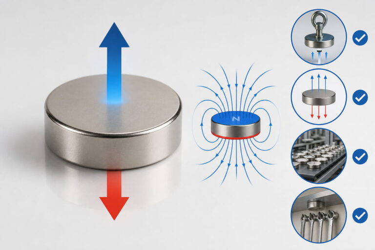 Guia de Direção de Magnetização 7 Vantagens da magnetização axial dos ímanes de neodímio