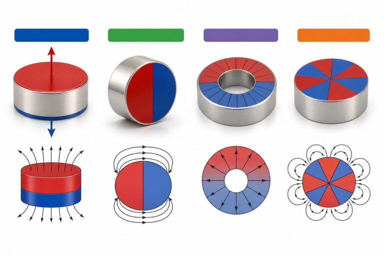 Processo de magnetização de ímanes de neodímio 3 Direções comuns de magnetização dos ímanes de neodímio