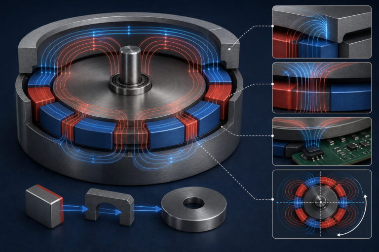 Guia de Direção de Magnetização 17 Íman de neodímio: Considerações sobre o projeto do circuito magnético