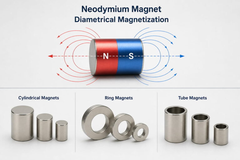 Processo de magnetização de ímanes de neodímio 8 Ímanes de neodímio: magnetização diametral – formas comuns