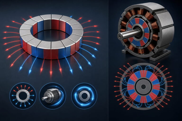 Processo de magnetização de ímanes de neodímio 13 Principais características da magnetização radial dos ímanes de neodímio