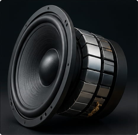 Íman segmentado para equipamento de áudio