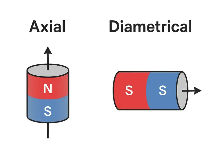 Os ímanes de neodímio têm pólos norte e sul? (Sim, eis porquê) 4 Magnetização axial vs. diamétrica