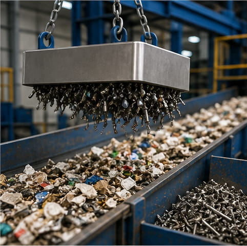 Como é que os ímanes em barra interagem entre si? 8 Interação da barra magnética nos separadores magnéticos