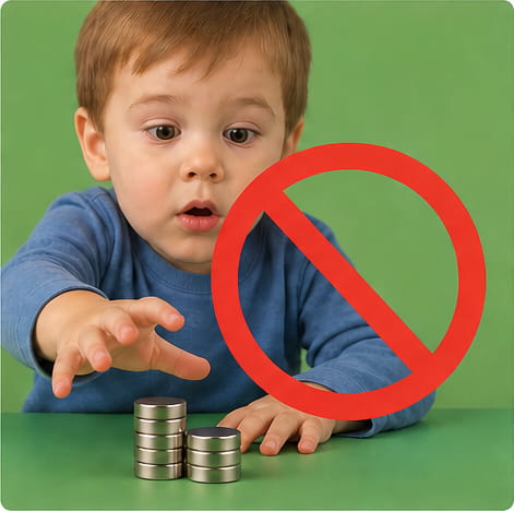 Segurança infantil na conservação de ímanes de neodímio