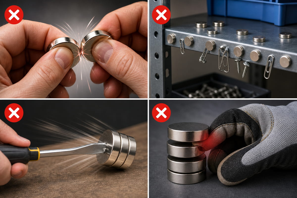 Como manusear ímanes de neodímio: Um guia de segurança 10 Erros comuns no manuseamento de ímanes de neodímio
