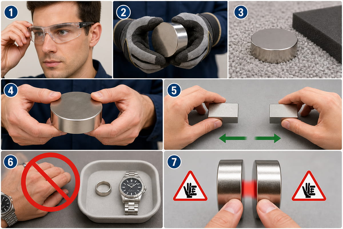 Como manusear ímanes de neodímio com segurança