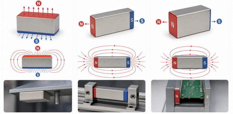 Ímanes em bloco 5 Opções de magnetização do íman em bloco de neodímio