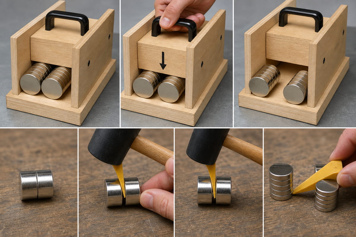 Como separar ímanes de neodímio de 3 formas seguras? 6 Utilizar um separador magnético para separar ímanes de neodímio