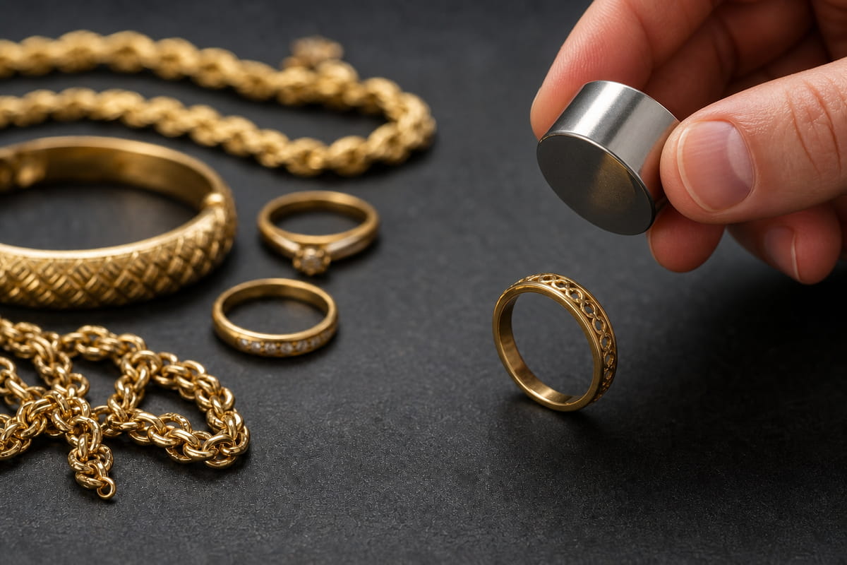 O que adere aos ímanes: Guia completo com a lista de itens (2026) 13 Utilizar um íman para testar o ouro
