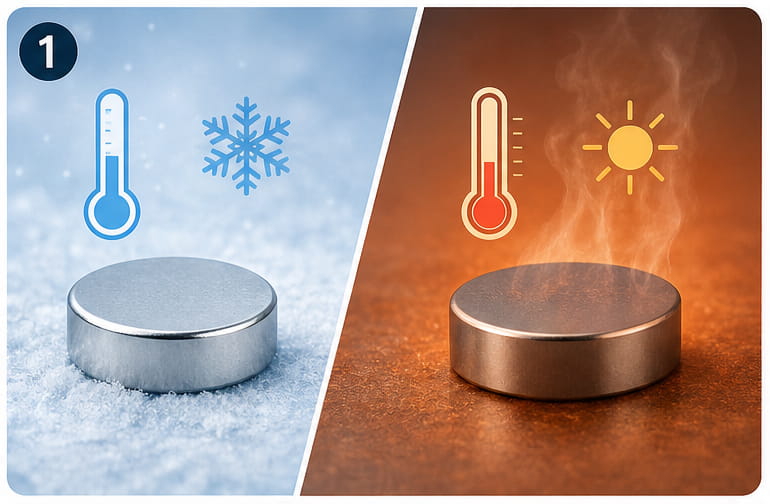 O que é um íman N52? Potência, características, segurança e utilizações 15 Tenha em conta a temperatura de funcionamento