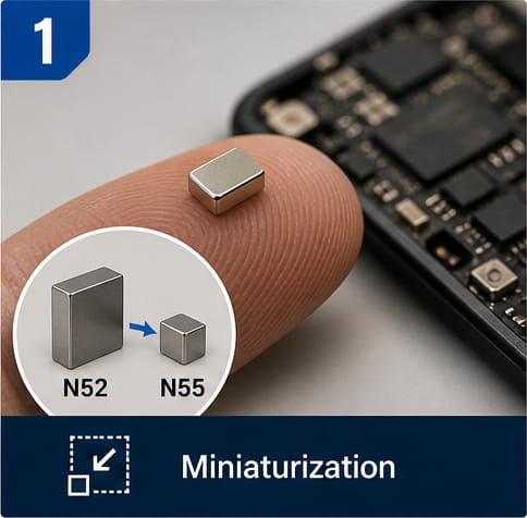 O que é um íman N55? Potência, limites, segurança e dicas de compra 5 Íman N55 para miniaturização