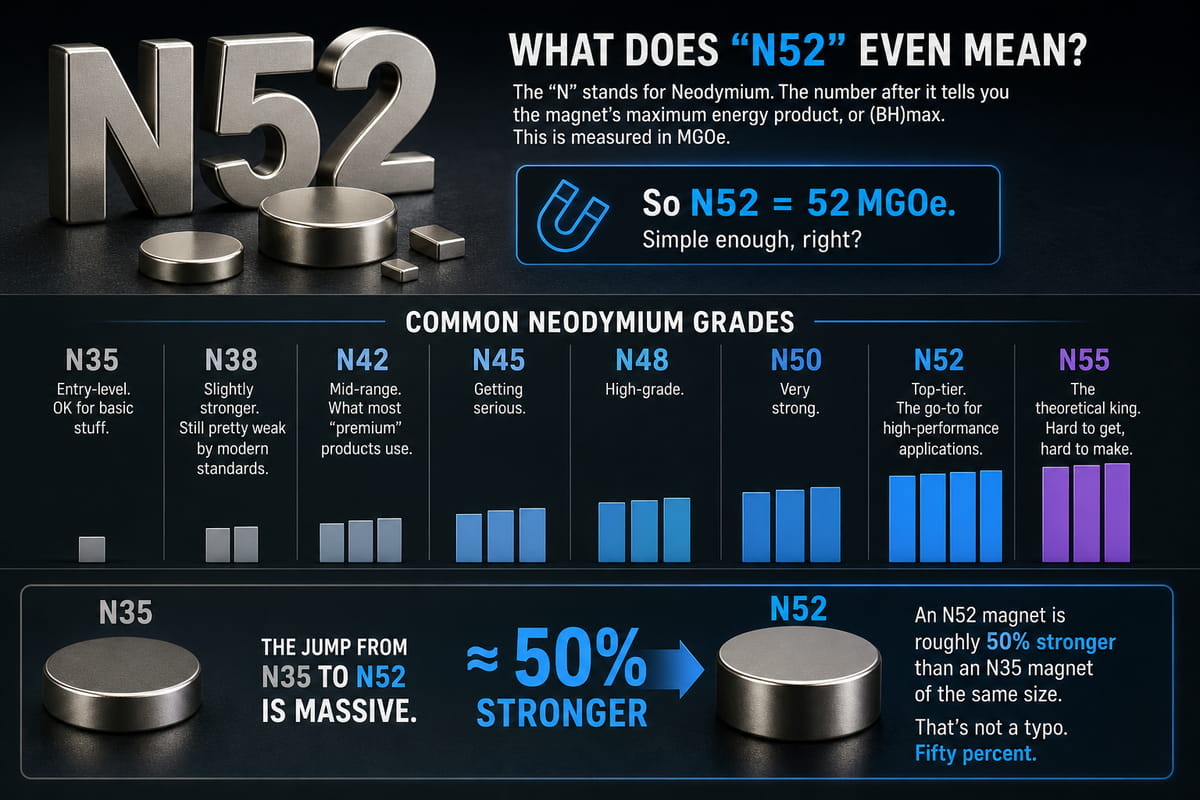 Será que o N52 é o íman mais forte? A verdade nua e crua 4 O que significa, afinal, «N52»?