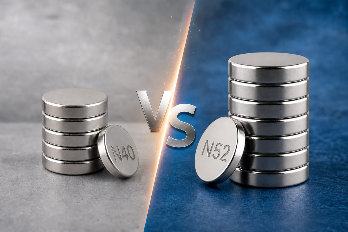 Ímanes N40 vs N52: Potência, custo e qual a classe escolher 3 Íman n40 vs n52