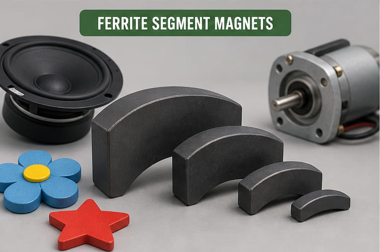 Ímanes de ferrite em segmentos