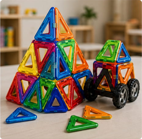 Íman triangular para brinquedos e design